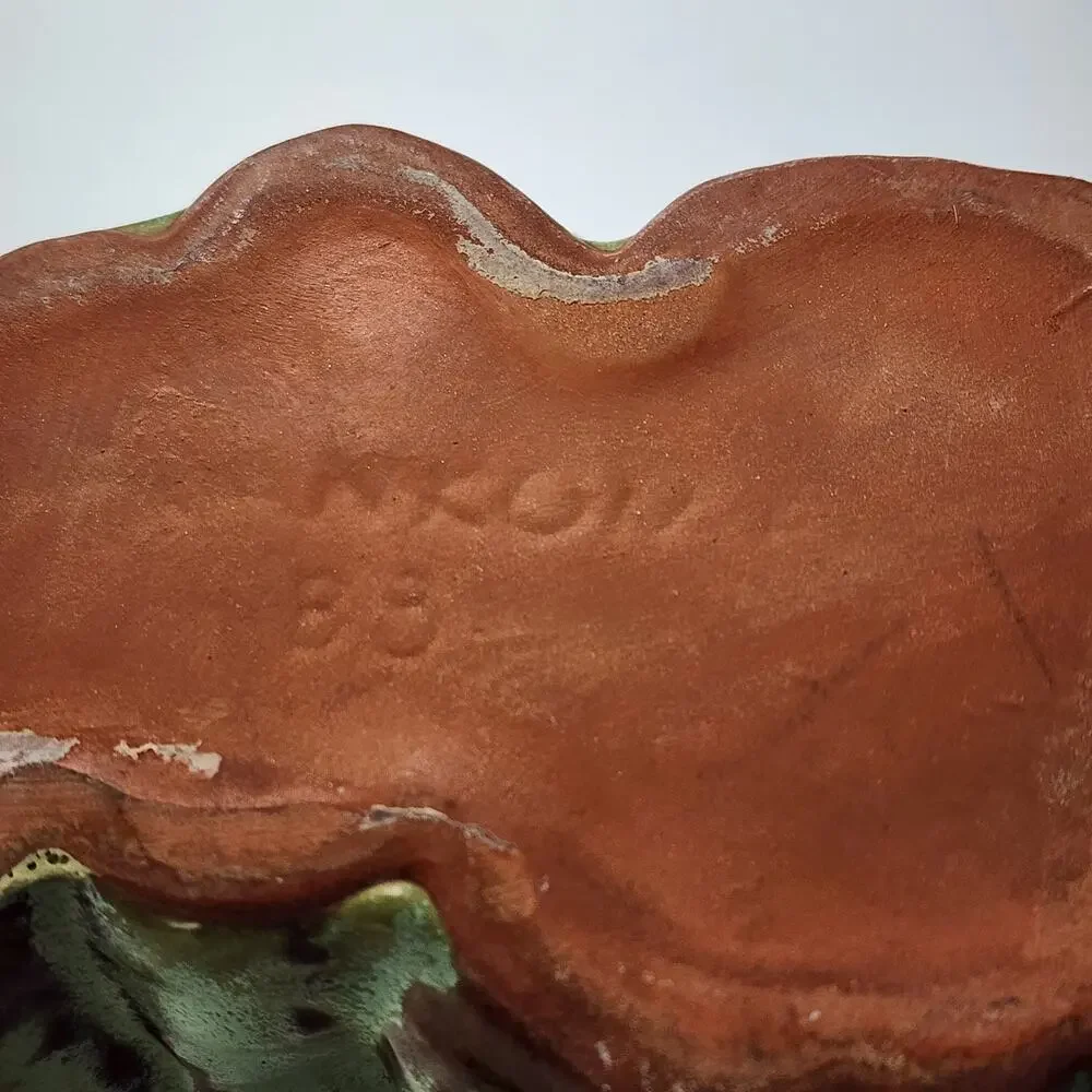 Frankoma Pottery Prairie Green Cork Tree Vase Planter B 3